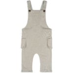 Baby or Child's Overalls in the Organic Cotton and Bamboo Blend Grey Pinstripe Fabric by Milkbarn Kids