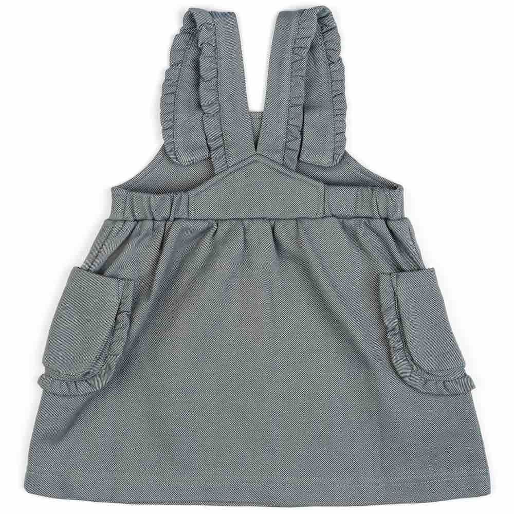 13001 - Milkbarn Kids Denim Dress Overall made of Organic Cotton and Recycled Polyester Blend (Backside)