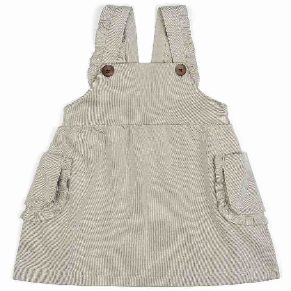 Grey Pinstripe Dress Overall | MILKBARN Kids | Organic and Bamboo Baby Clothes and Gifts