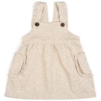 13003 - Milkbarn Kids Heathered Oatmeal Dress Overall Made from Organic Cotton