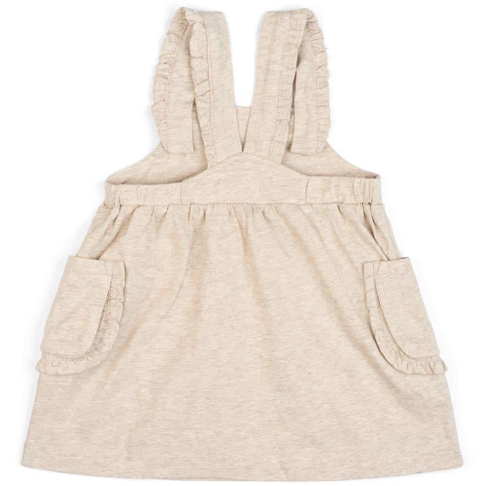 13003 - Milkbarn Kids Heathered Oatmeal Dress Overall Made from Organic Cotton (Backside)