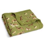 Folded Green Big Lovey Blanket with the Green Dog Print Made of Organic Cotton and Bamboo by Milkbarn Kids