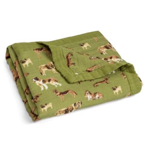 Green Dog Big Lovey Three-Layer Muslin Blanket | MILKBARN Kids ...