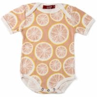 31088 - Milkbarn Kids Organic Cotton Baby One Piece in the Grapefruit Citrus Print