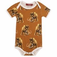 31109 - Milkbarn Kids Organic Cotton Baby One Piece in the Woolly Mammoth Print