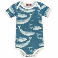 31304 - Milkbarn Kids Bamboo Baby One Piece in the Blue Whale Print