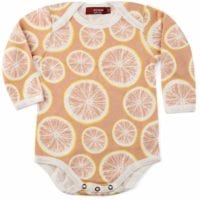 33088 - Milkbarn Kids Organic Cotton Baby Long Sleeve One Piece or Onesie in the Grapefruit Print