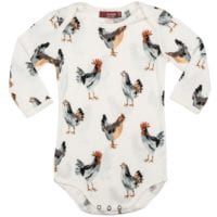 33099 - Milkbarn Kids Organic Cotton Baby Long Sleeve One Piece or Onesie in the Chicken Print