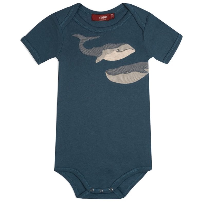 Blue Whale Bamboo Shortall | MILKBARN Kids | Organic and Bamboo Baby ...