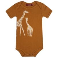 34110 - Milkbarn Applique One Piece - Orange Giraffe