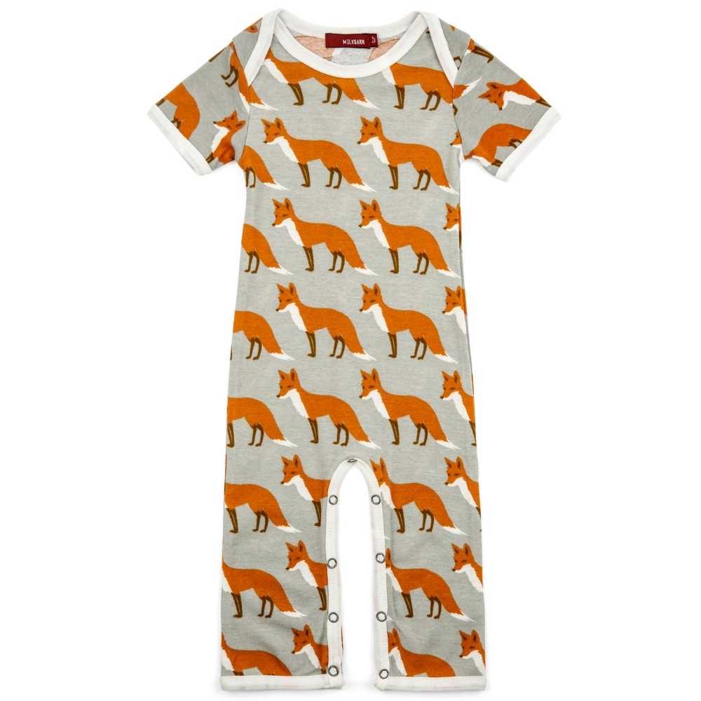 Orange Fox MilkBarn Organic Cotton Zipper Pajama