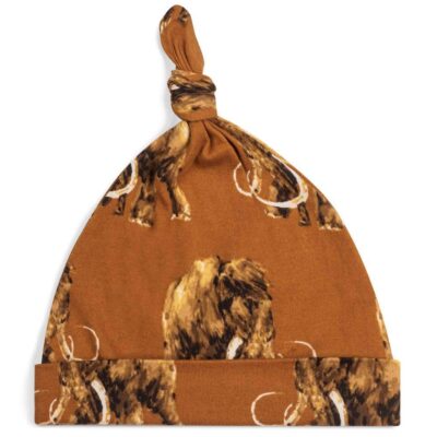 Milkbarn Kids Knotted Hat or Beanie in Organic Woolly Mammoth Print
