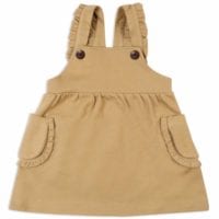 13004 - Milkbarn Kids Rust Denim Dress Overall Front