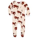 Milkbarn Kids Organic Cotton Footed Romper Jumpsuit or Footie in the Natural Horse Print