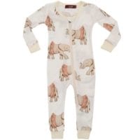 38071 - Milkbarn Kids Zipper Pajama in the Tutu Elephant Print