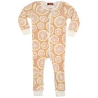 38088 - Milkbarn Kids Zipper Pajama in the Grapefruit Print
