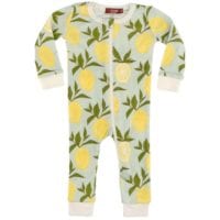 38089 - Milkbarn Kids Zipper Pajama in the Lemon Print