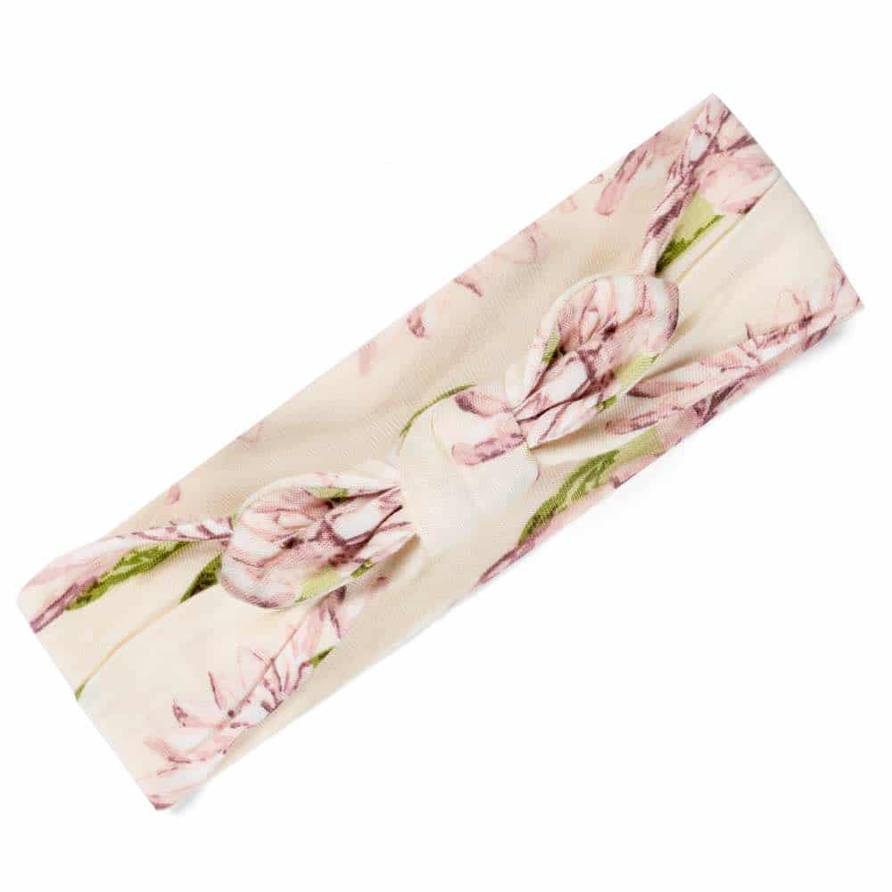 Milkbarn Kids Bamboo Knotted Headband in the Water Lily Print
