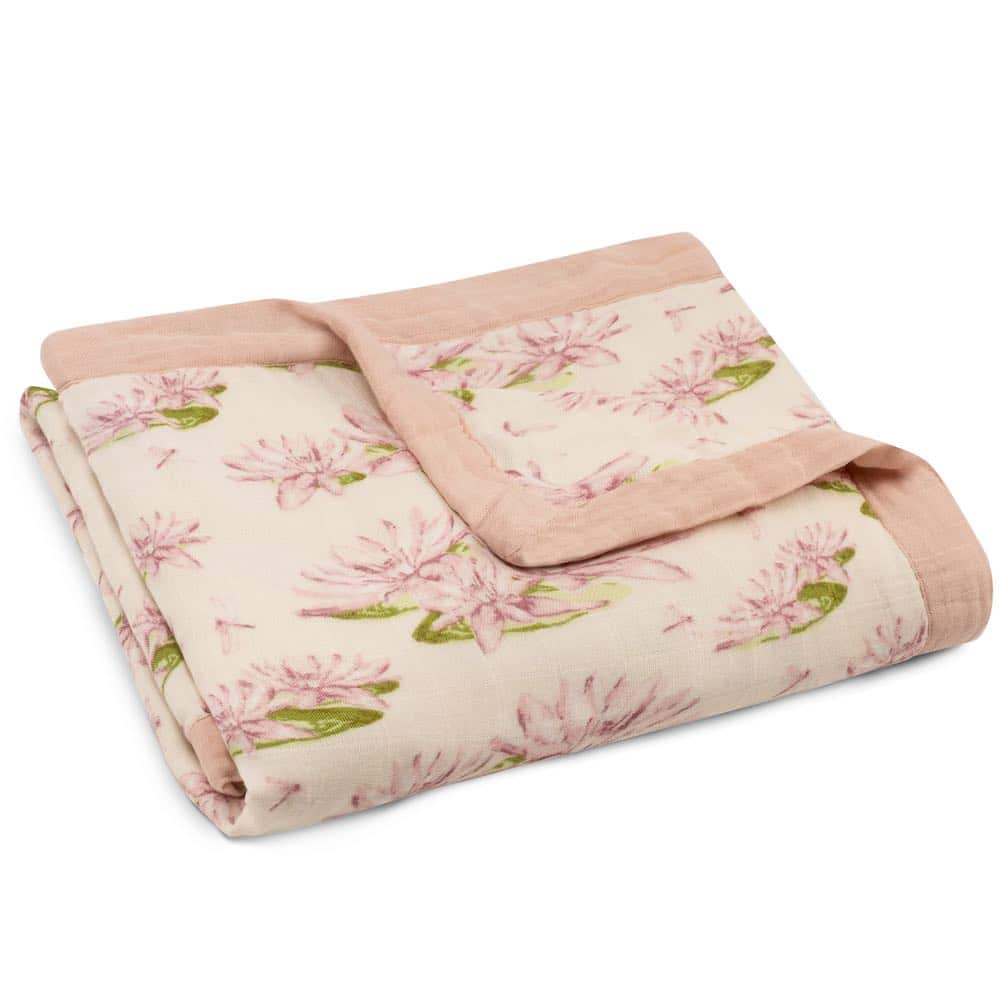 Milkbarn Kids Folded Organic Cotton and Bamboo Big Lovey in the Water Lily Print