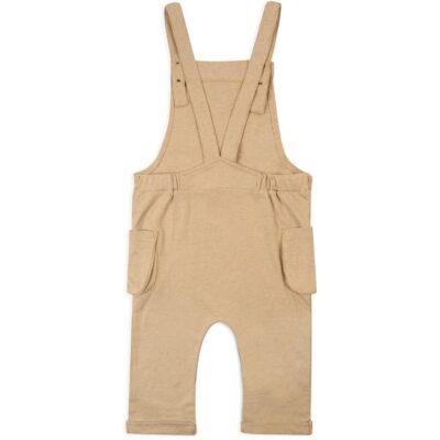 Baby or Child's Overalls in the Organic Cotton and Bamboo Blend Rust Pinstripe Fabric by Milkbarn Kids Backside