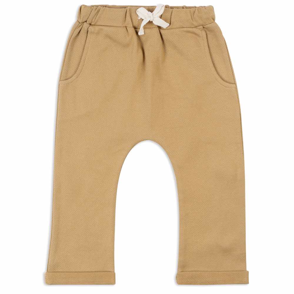Jogger Pant or Lounge Pant in the Organic Cotton and Recycled Polyester Blend Rust Denim by Milkbarn Kids (Front)