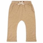 Jogger Pant or Lounge Pant in the Organic Cotton and Bamboo Blend Rust Pinstripe by Milkbarn Kids (Front)