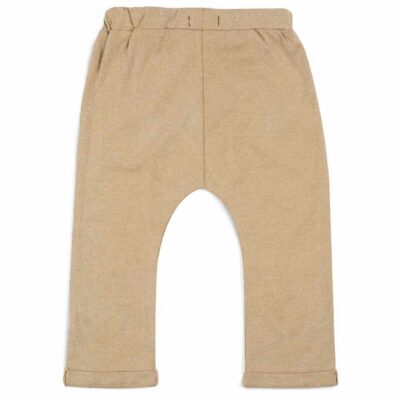 Jogger Pant or Lounge Pant in the Organic Cotton and Bamboo Blend Rust Pinstripe by Milkbarn Kids (Back)