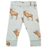 Bamboo Legging or Lounge Pant in the Blue Moose Print by Milkbarn Kids