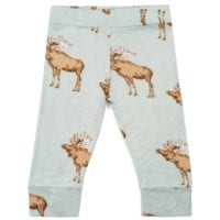 24075 - Bamboo Legging or Lounge Pant in the Blue Moose Print by Milkbarn Kids
