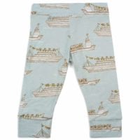 24091 - Bamboo Baby Legging or Lounge Pant in the Blue Ships or Boats Print by Milkbarn Kids