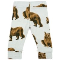 24098 - Bamboo Baby Legging or Lounge Pant in the Brown Bear Wildlife Print by Milkbarn Kids