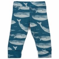 24104 - Bamboo Baby Legging or Lounge Pant in the Blue Whale Ocean Print by Milkbarn Kids