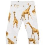 Bamboo Baby Legging or Lounge Pant in the Orange Giraffe Wildlife Print by Milkbarn Kids