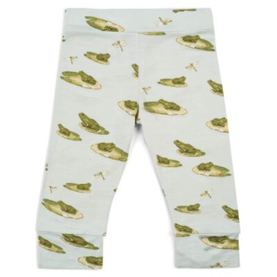 Bamboo Baby Legging or Lounge Pant in the Leapfrog Print by Milkbarn Kids