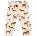 Organic Cotton Legging or Lounge Pant in the Natural Dog Print by Milkbarn Kids