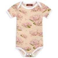 31112 - Bamboo Baby One Piece or Onesie in the Water Lily Print by Milkbarn Kids