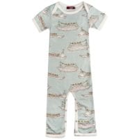 35091 - Milkbarn Kids Bamboo Romper Jumpsuit in the Blue Ships or Boats Print