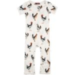Organic Cotton Romper or Jumpsuit in the Chicken and Rooster Print by Milkbarn Kids
