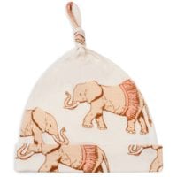 43071 - Bamboo Baby Knotted Hat or Beanie in the Tutu Elephant Print by Milkbarn Kids