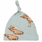 Bamboo Baby Knotted Hat or Beanie in the Blue Moose Wildlife Print by Milkbarn Kids