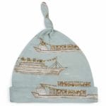 Bamboo Baby Knotted Hat or Beanie in the Blue Ships and Boats Print by Milkbarn Kids