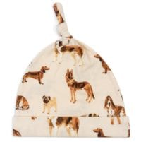 43115 - Organic Baby Knotted Hat in the Natural Dog Print by Milkbarn Kids