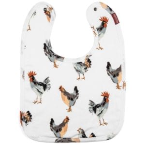 Organic Cotton Traditional Bib in the Chicken Print by Milkbarn Kids