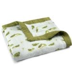 Big Lovey Organic Cotton and Bamboo Blanket in the Leapfrog Print by Milkbarn Kids Folded