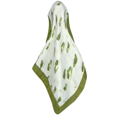 Mini Lovey Organic Cotton and Bamboo Security Blanket in the Leapfrog Print by Milkbarn Kids Unfolded