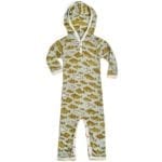 Bamboo Baby Hooded Romper or Jumpsuit in the Blue Fish Print by Milkbarn Kids