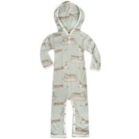36091 - Bamboo Baby Hooded Romper or Jumpsuit in the Lion Print by Milkbarn Kids