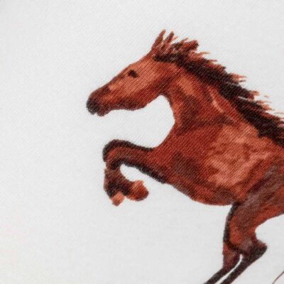 Natural Horse Kerchief Bib Print by Milkbarn Kids