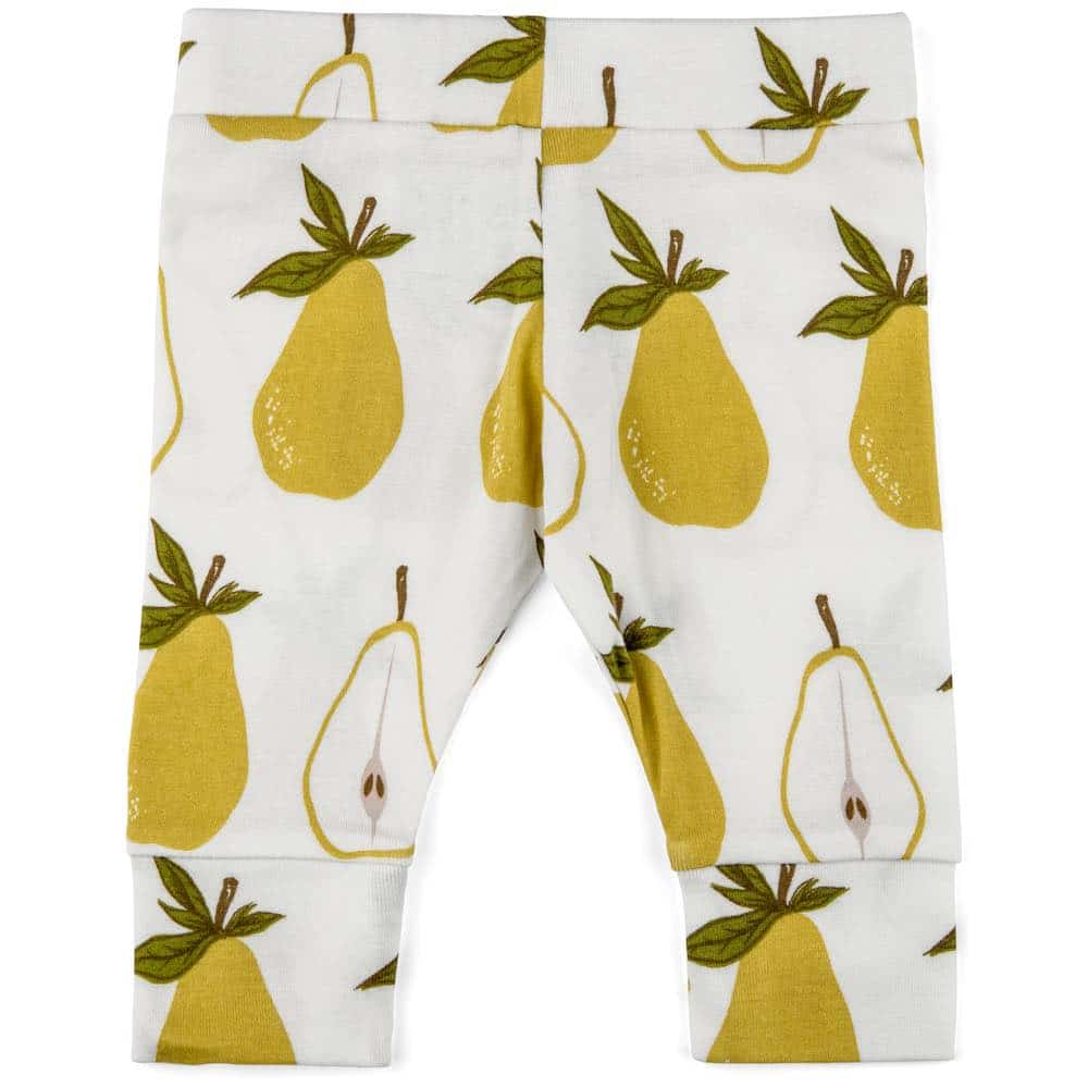 Organic Cotton Baby Leggings or Tights in the Pear Print by Milkbarn Kids