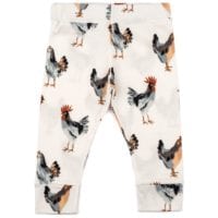 24099 - Organic Cotton Baby Leggings in the Chicken Print by Milkbarn Kids